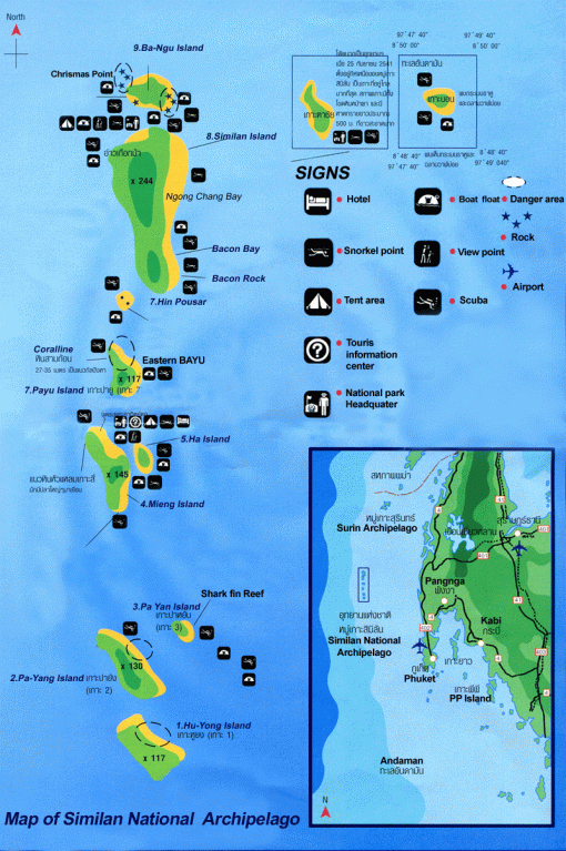 Similan Islands Tour Premium map