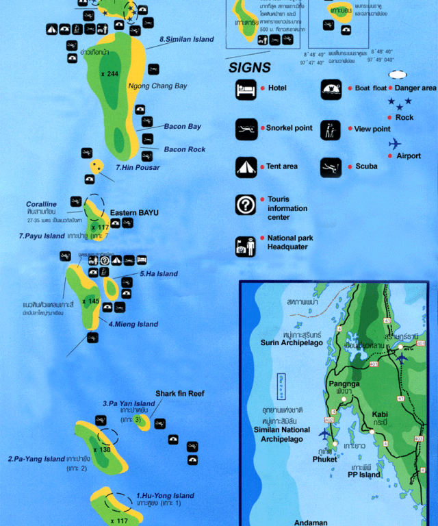 Similan Islands Tour Premium map