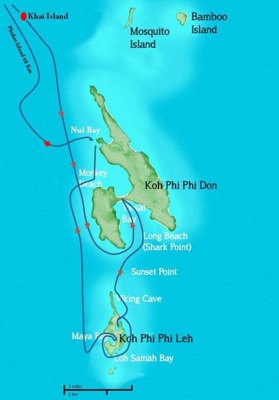 phi phi island tour map