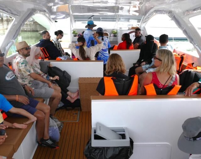 Phi - Phi - Islands - Sunset - By - Speed Catamaran - Boat - Inside